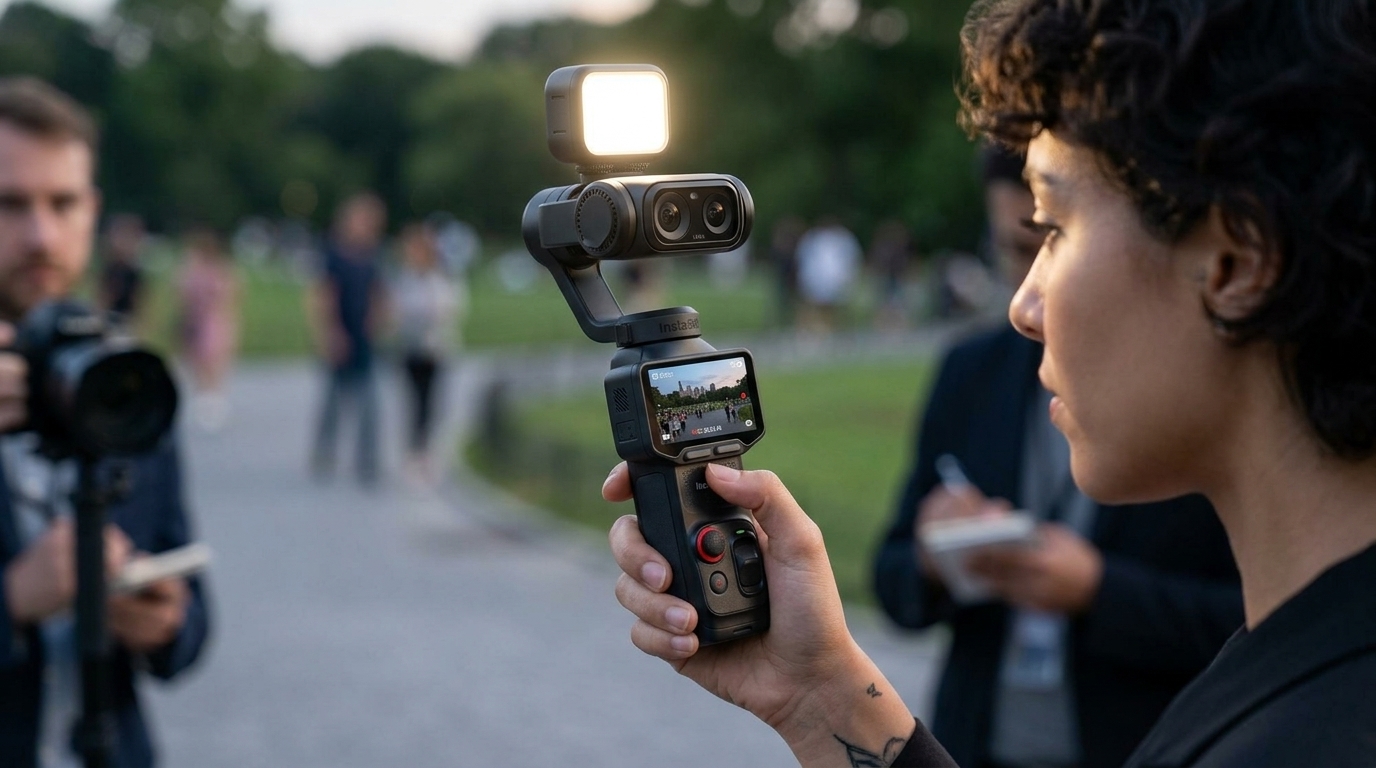 Η κάμερα Insta360 Luna Ultra με φακούς Leica για 8K λήψεις υψηλής ανάλυσης.