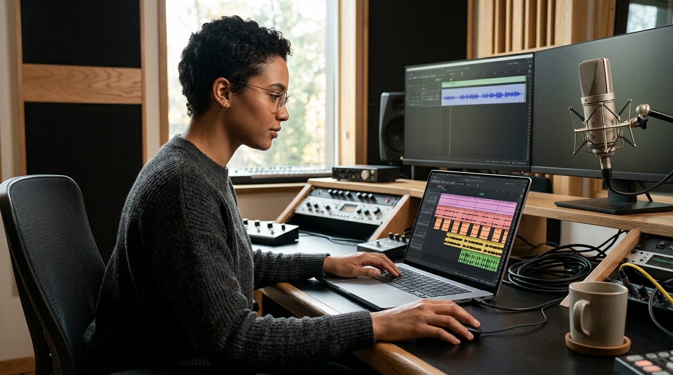 The new Audacity 4 user interface featuring non-destructive audio editing.