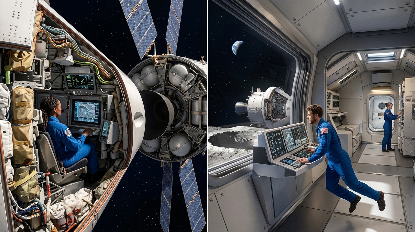 Artistic rendering of NASA's Artemis III mission on the lunar surface.