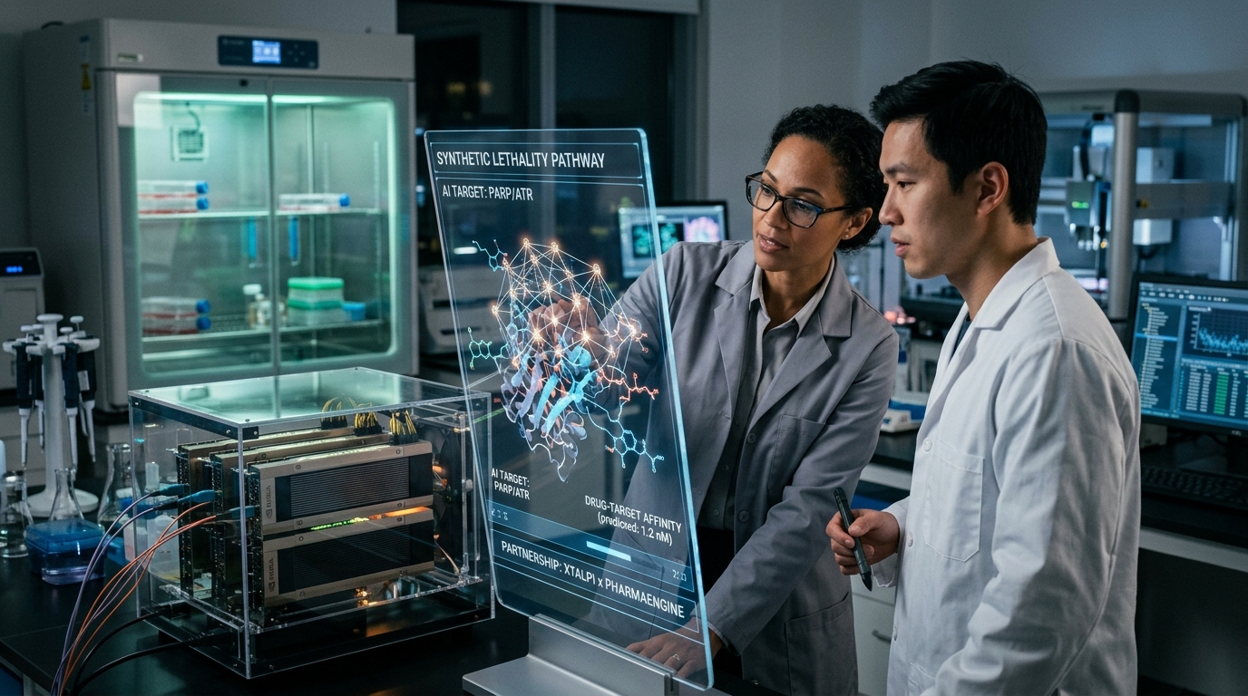 AI drug discovery platform analyzing molecular structures for oncology research.