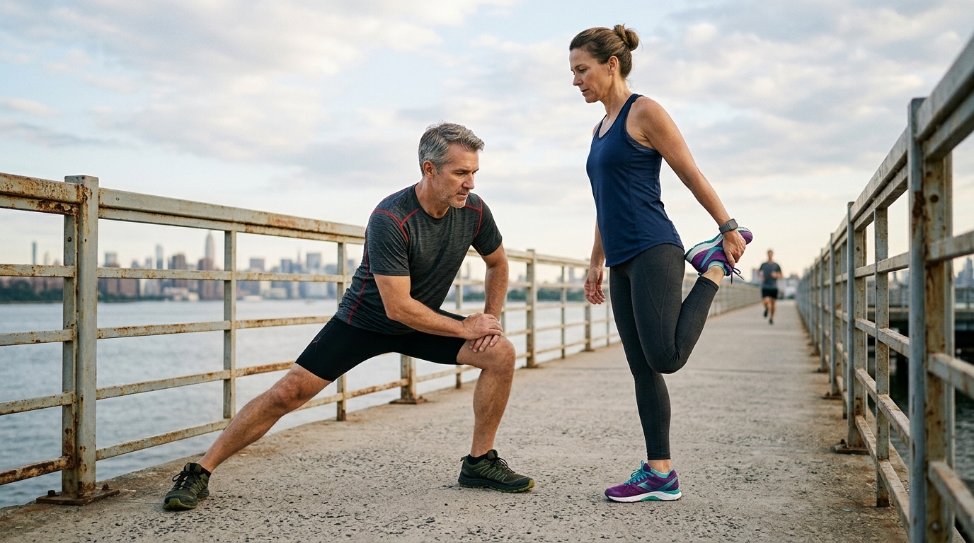 Person performing exercises to improve longevity and overall health.