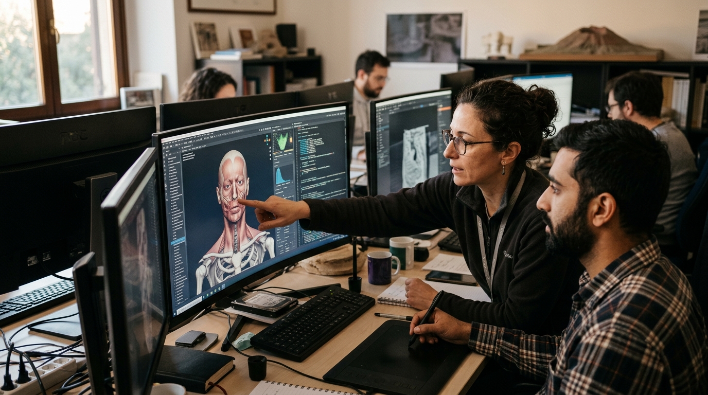 3D reconstruction of a Pompeii victim using Artificial Intelligence.