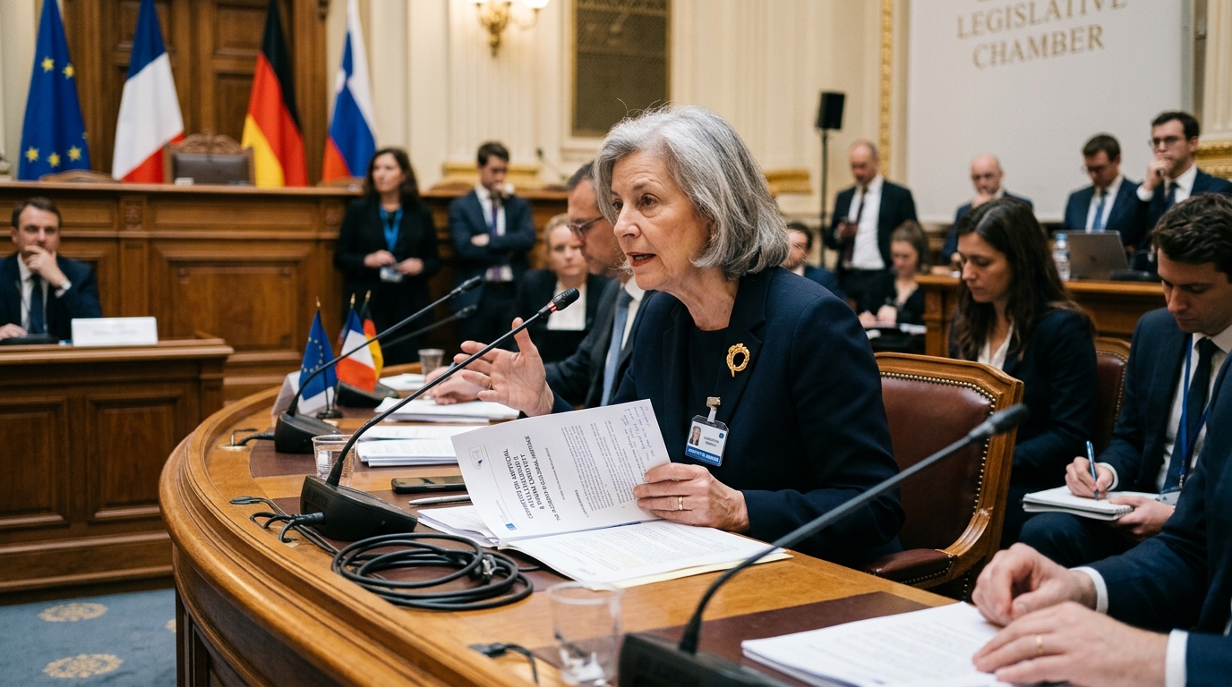 Το χρυσό αγαλματίδιο των Όσκαρ με φόντο ψηφιακά κυκλώματα AI που συμβολίζουν τους νέους κανόνες.