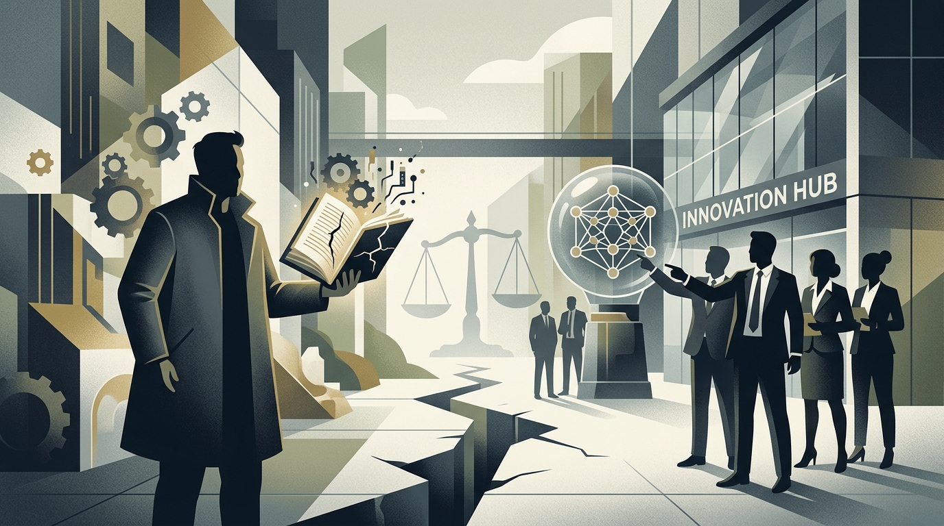 Elon Musk and the OpenAI logo against a courtroom background.
