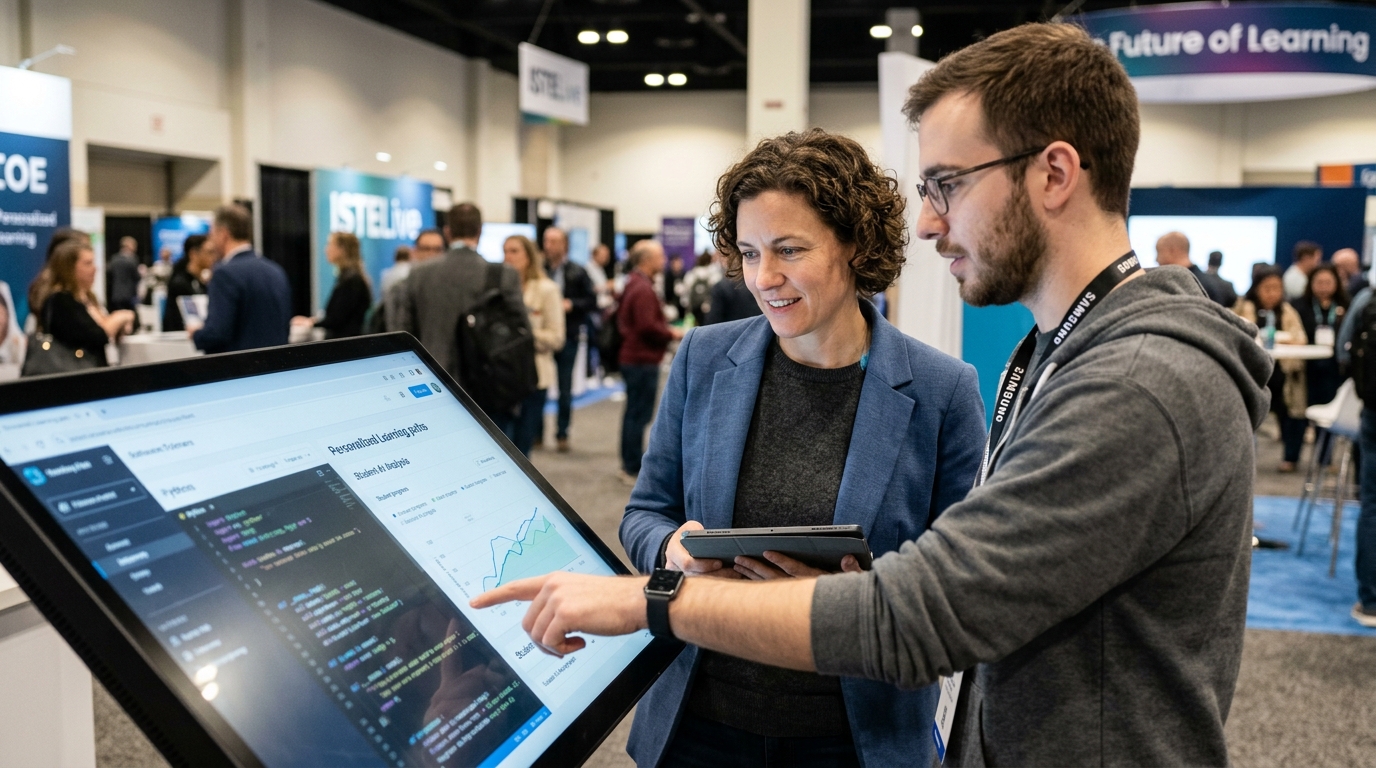 Samsung showcasing AI-powered educational tools and Galaxy AI ecosystem at ISTELive 2026.