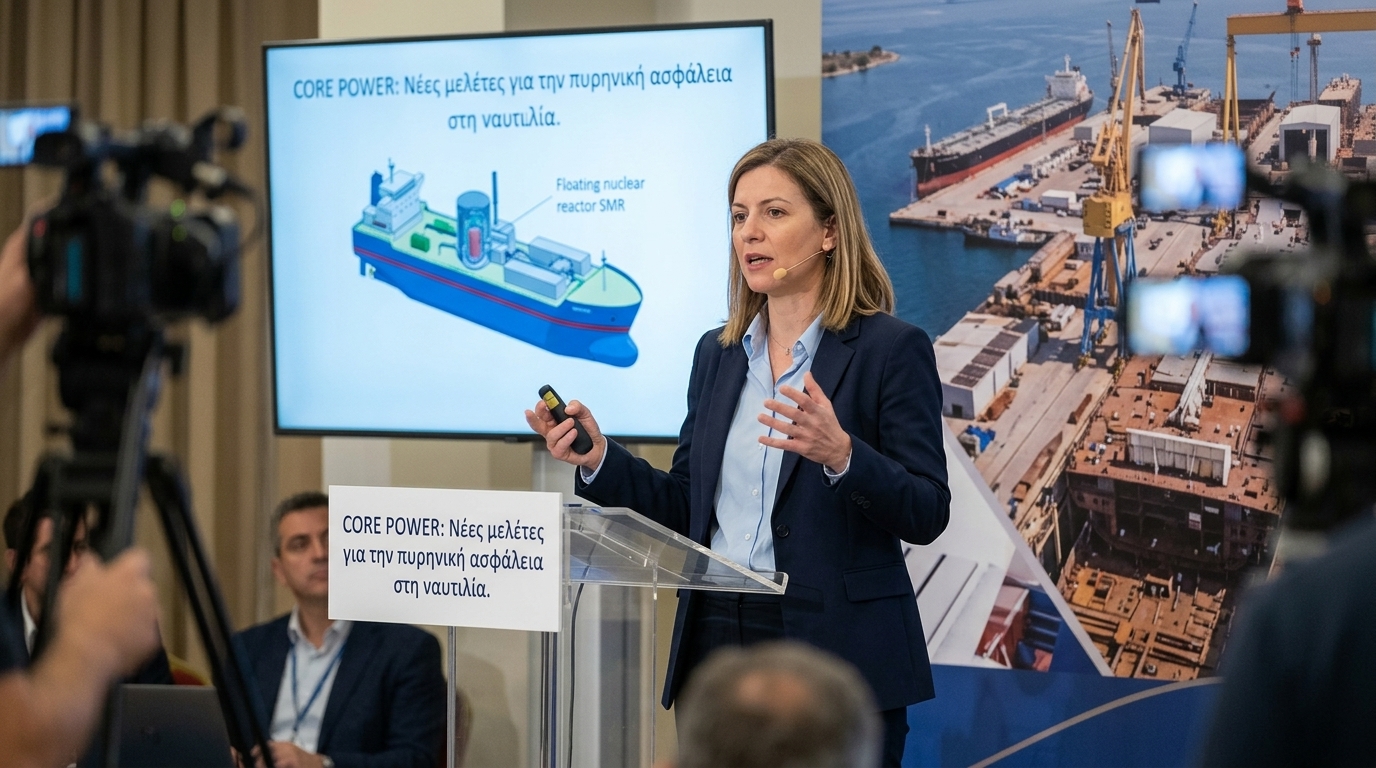 Advanced maritime nuclear reactor design by CORE POWER for shipping.