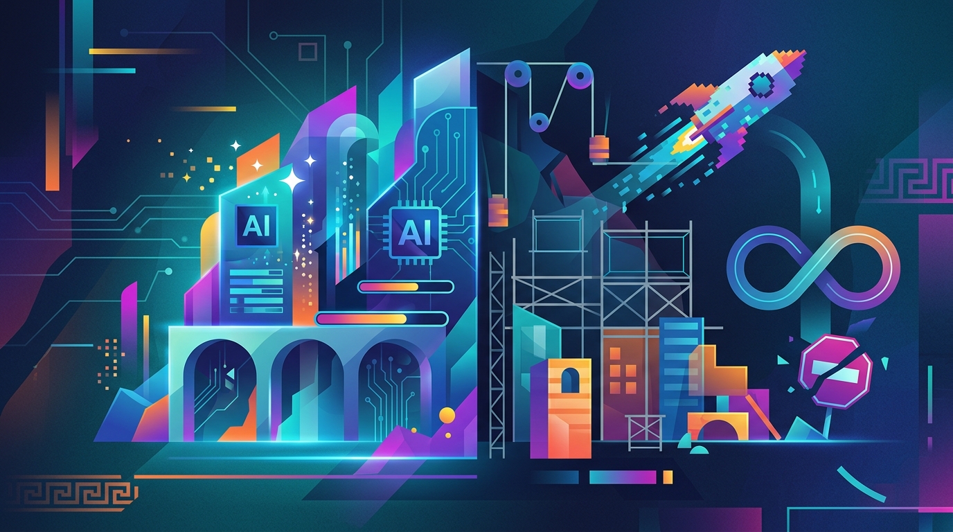 Conceptual image of AI in Greece representing digital infrastructure and growth.