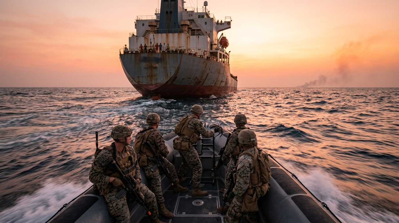 Escalation in the Gulf of Oman: U.S. Marines Seize Iranian Ship After Precision Strike