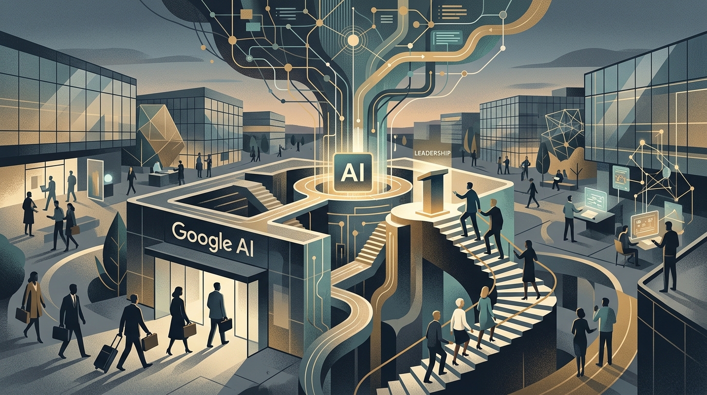 Google AI leadership team and Jeff Dean in a corporate setting