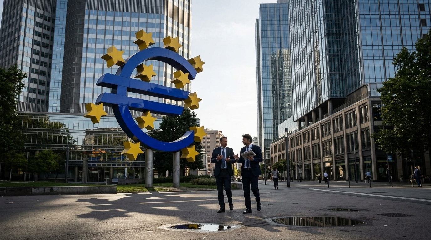 Το κτίριο της Ευρωπαϊκής Κεντρικής Τράπεζας στη Φρανκφούρτη.