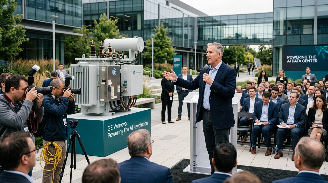 GE Vernova gas turbine powering AI data centers infrastructure.