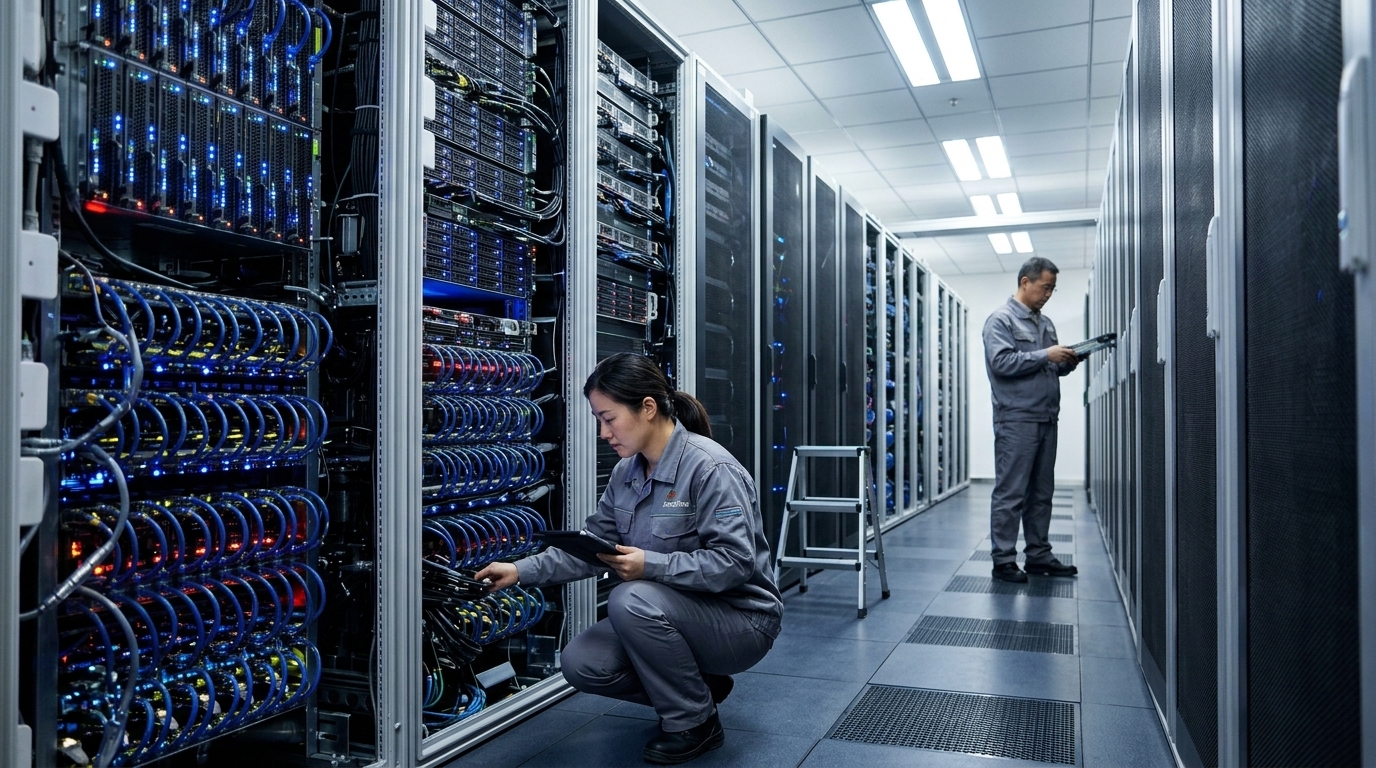The Chinese LineShine supercomputer in operation within a data center.