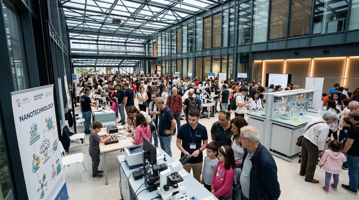 Robotics and AI demonstration at Researcher's Night 2026 hosted by CERTH in Thessaloniki.