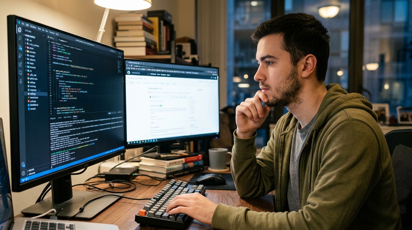 Προγραμματιστής χρησιμοποιεί το DeepSeek V3 open source AI εργαλείο στο GitHub.