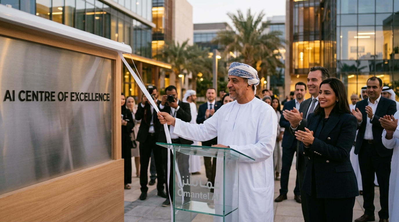 Omantel AI Centre of Excellence in Oman supporting digital transformation and startups.