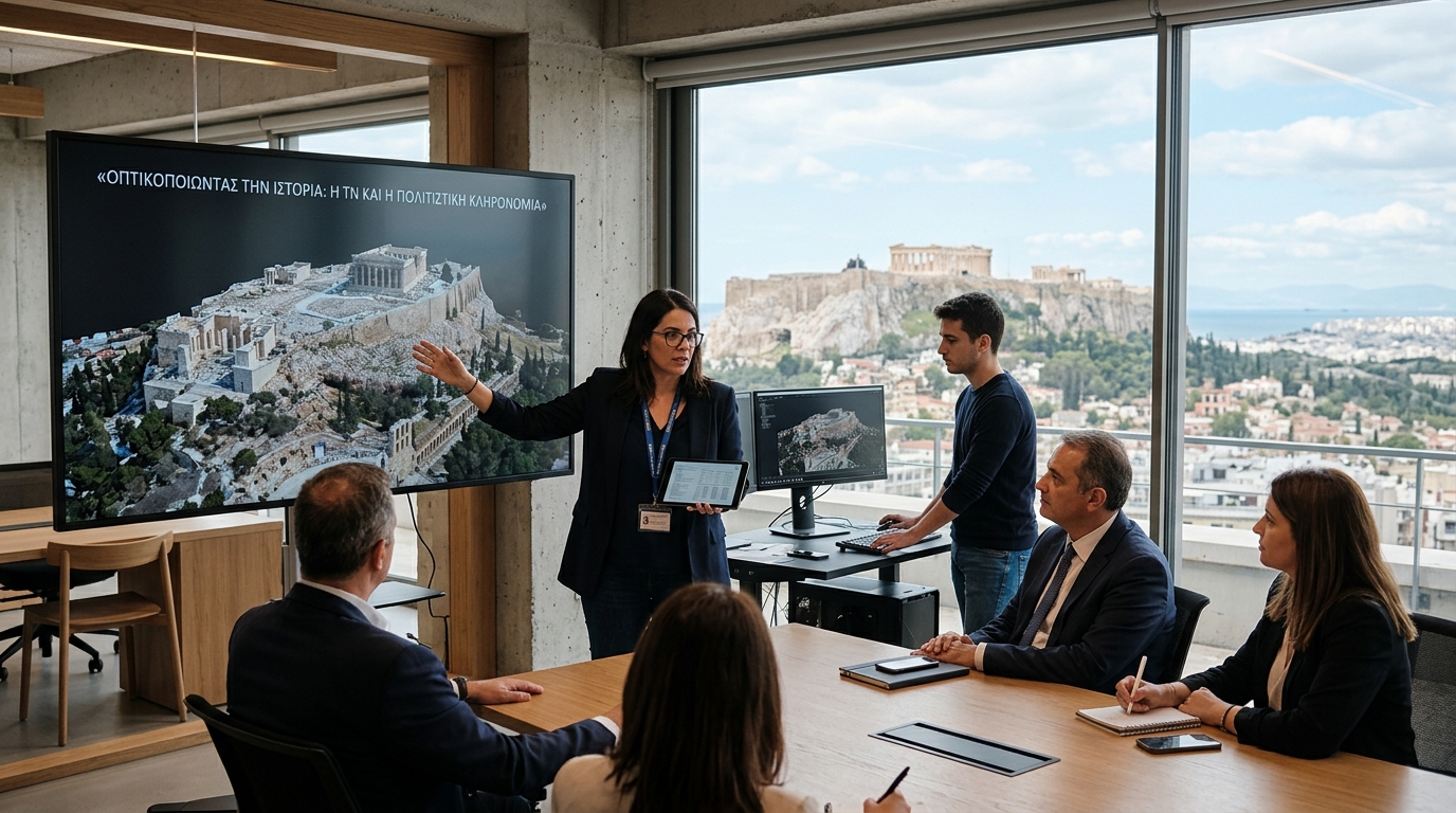Digital reconstruction of an ancient Greek monument using Artificial Intelligence.