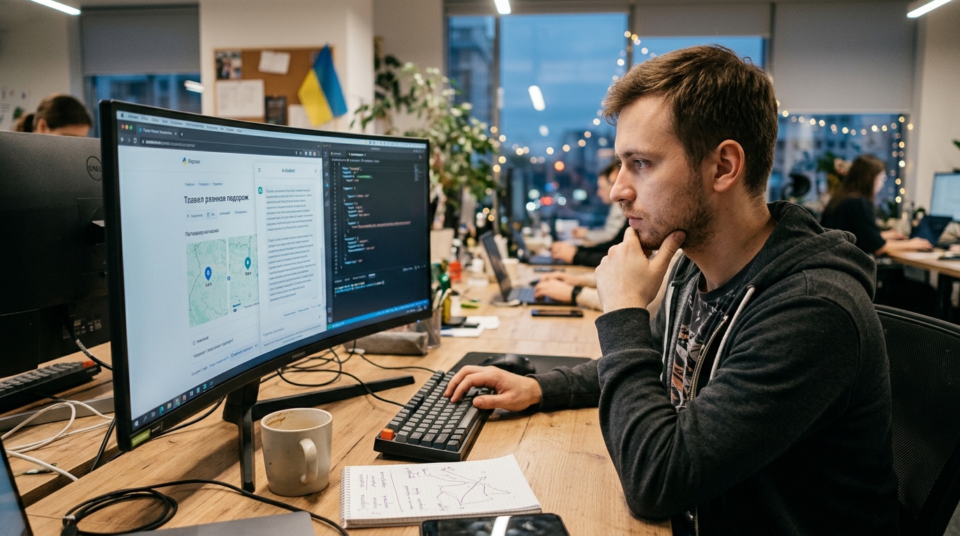 AI digital concierge interface for travel planning in Ukraine.