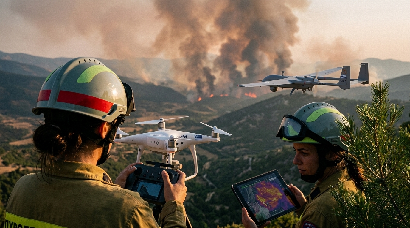 Περισσότερα από 100 Drones στη Μάχη με τις Φλόγες: Η Ψηφιακή Ασπίδα της Πολιτικής Προστασίας
