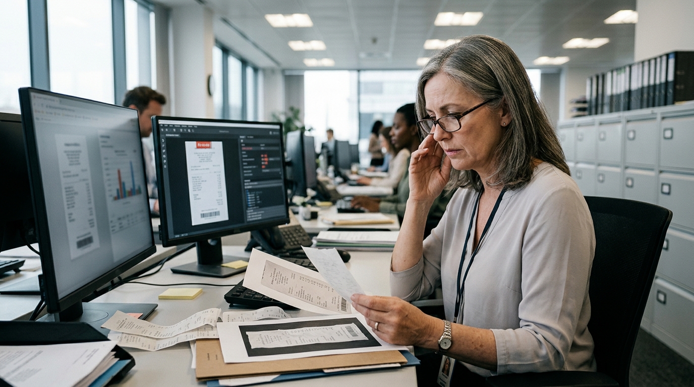Digital documents and receipts created with AI for corporate expense fraud.