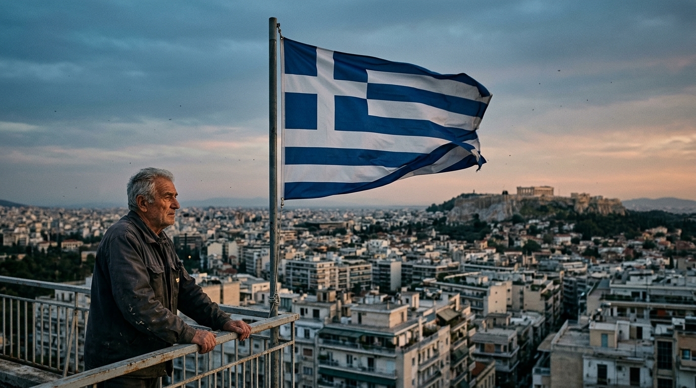 Charts showing the Greek debt crisis and economic trends.