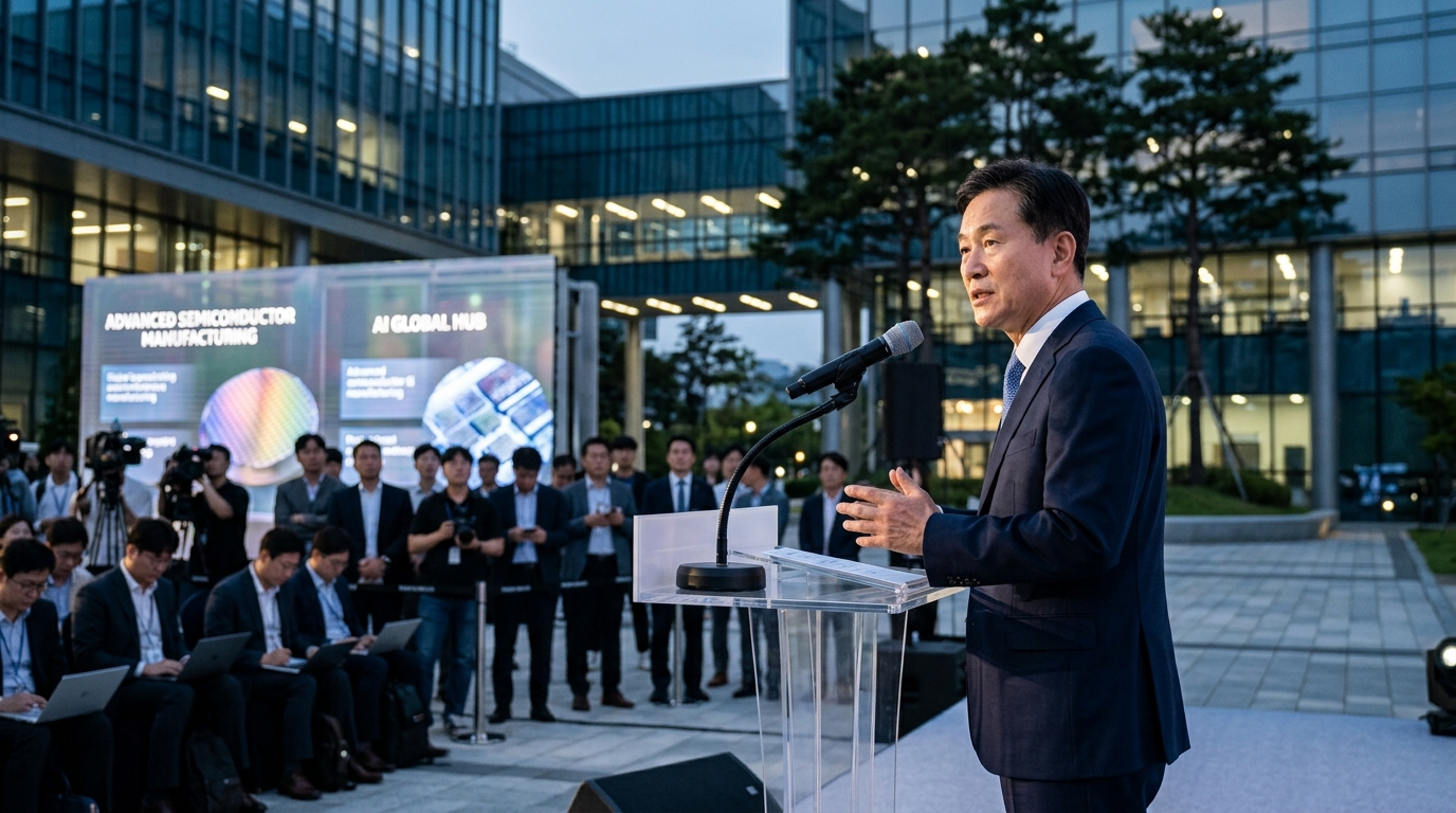 Εγκαταστάσεις παραγωγής ημιαγωγών AI της Samsung στη Νότια Κορέα.