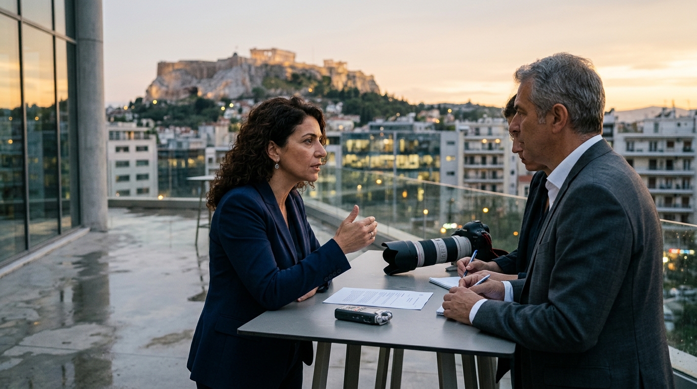 Το αγαλματίδιο των Όσκαρ δίπλα σε σύμβολα τεχνητής νοημοσύνης.