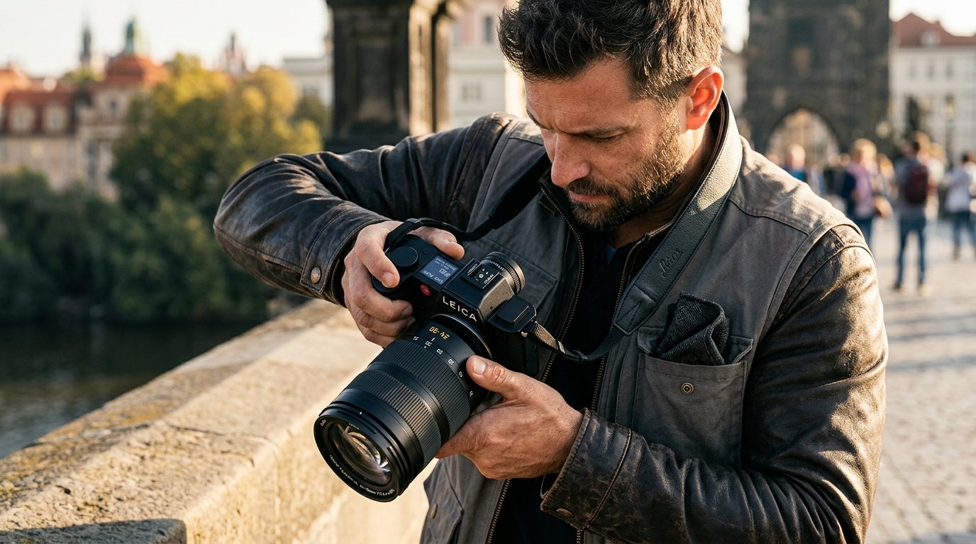 The new Leica SL3-P camera featuring 8K video recording and a 44 megapixel sensor.