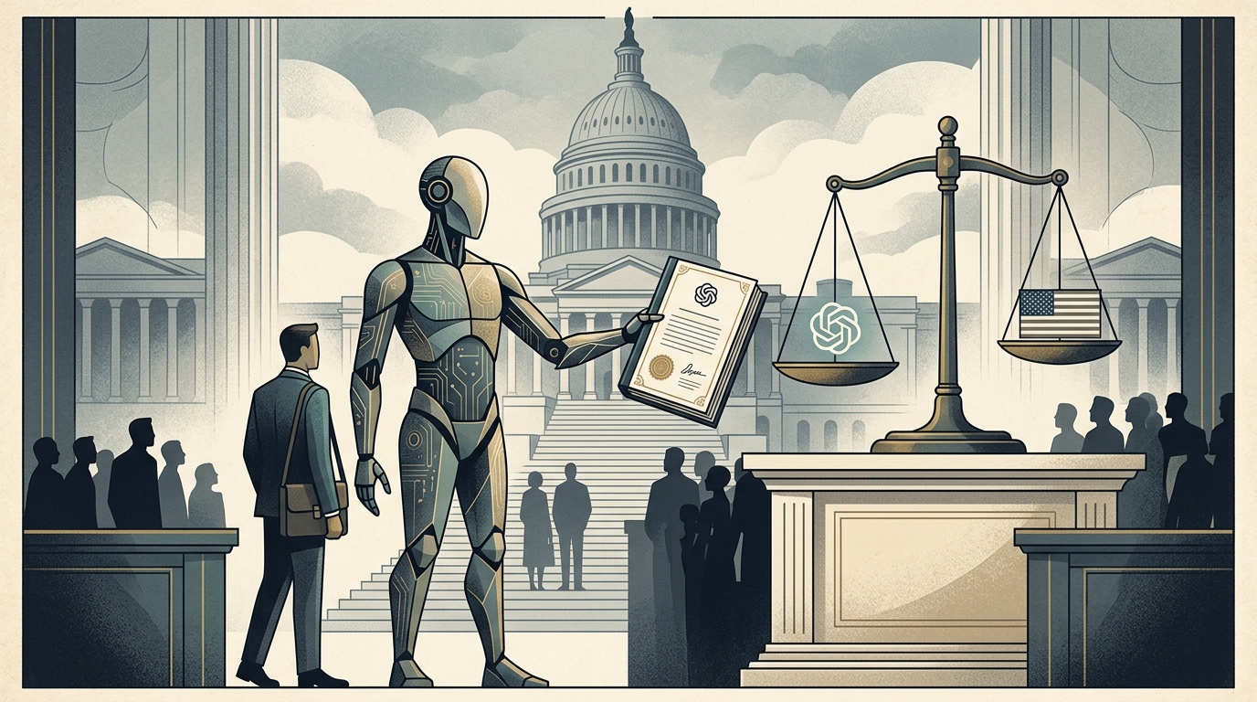 Sam Altman of OpenAI discussing government equity stake in artificial intelligence.