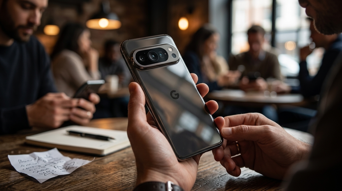 Close-up of the Google Pixel 11 smartphone showing camera design.