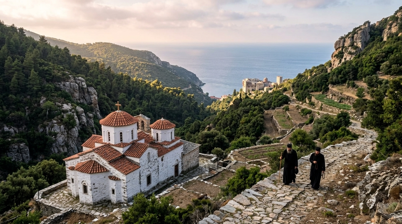 Icon of the Athonite Fathers on Mount Athos