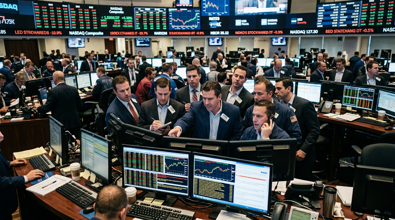 Stock market chart showing the recent dip in AI stocks.