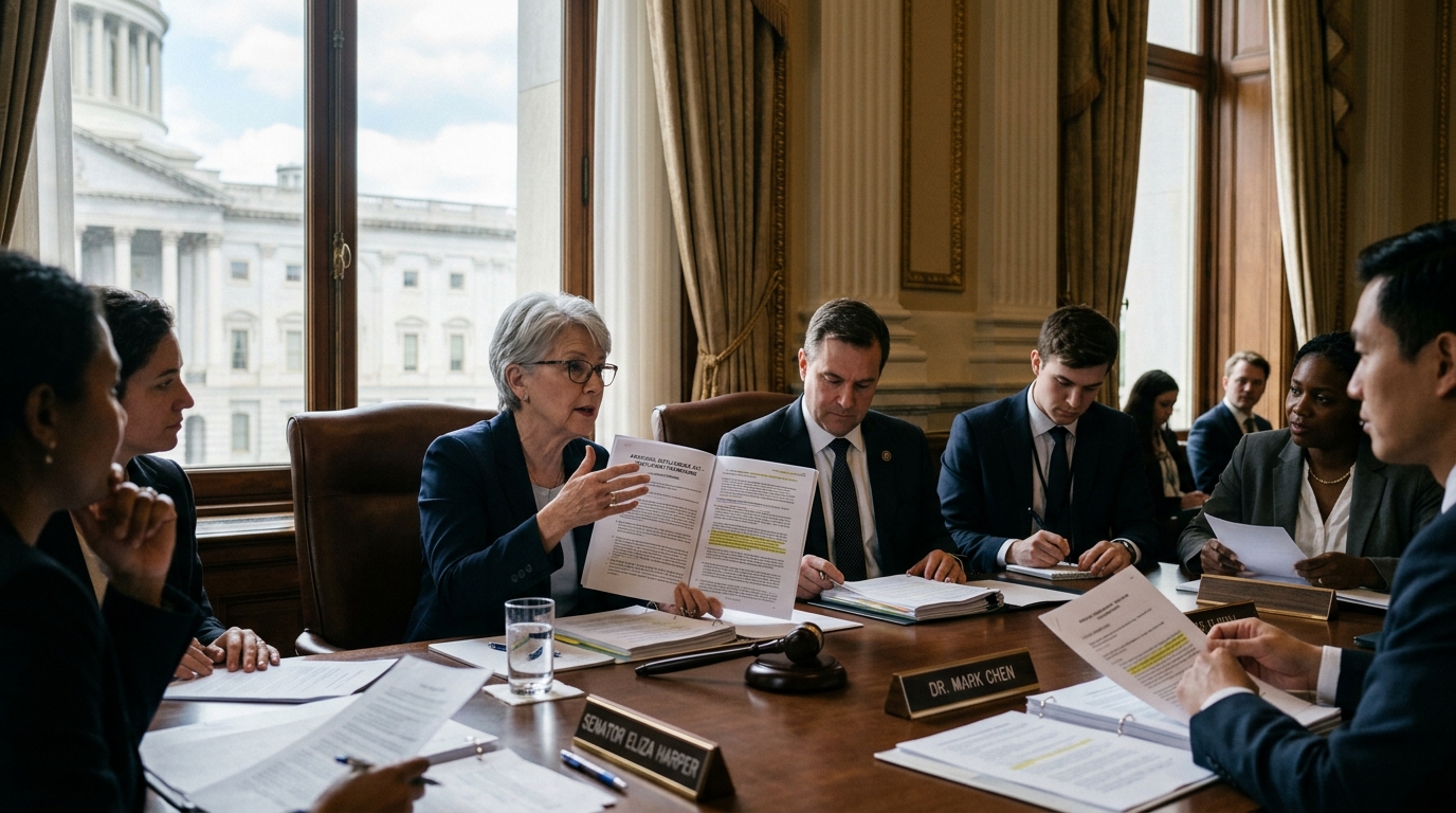 Digital representation of AI legislation and algorithmic governance.
