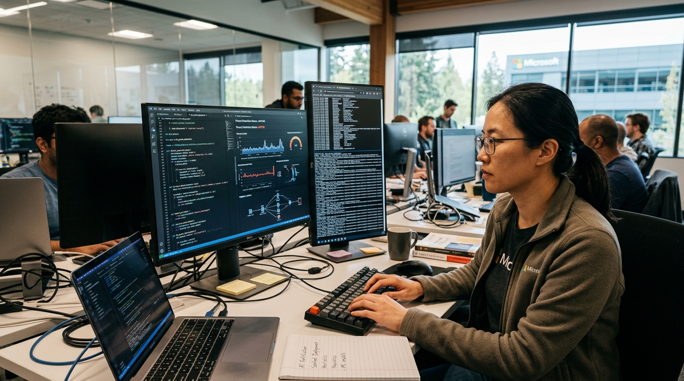 Microsoft Windows security interface showing AI-driven threat detection and protection.