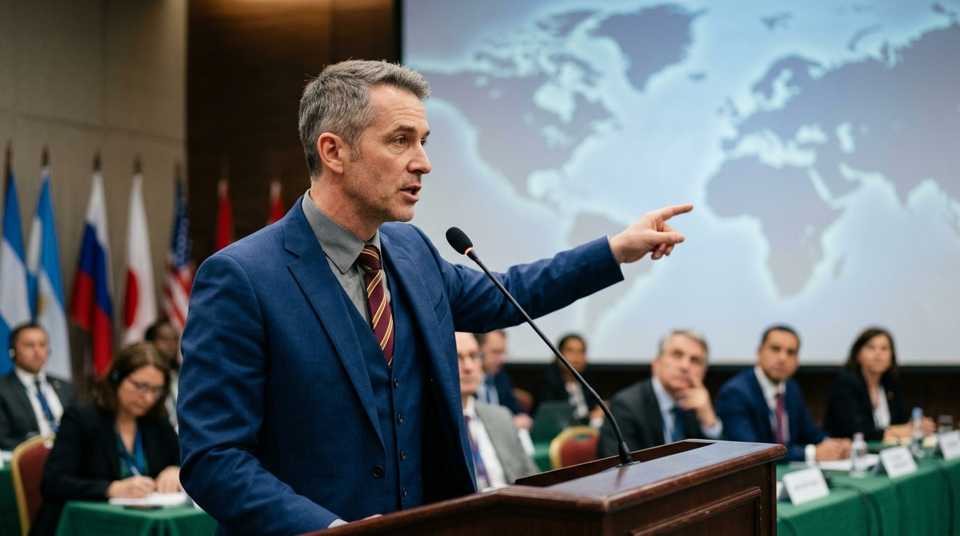 Digital representation of Artificial Intelligence in national defense and geopolitics.