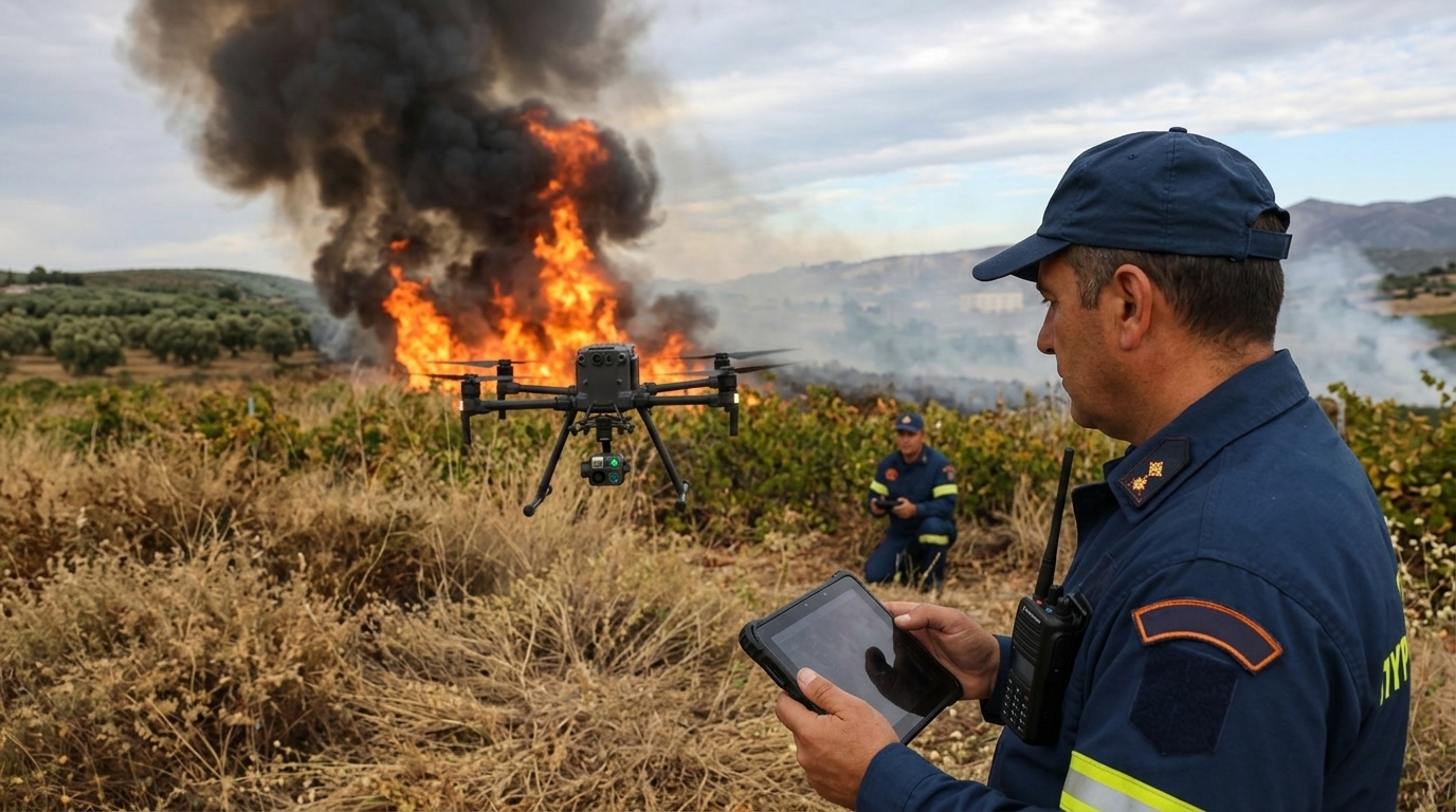 Στόλος drones με τεχνητή νοημοσύνη για την πρόληψη πυρκαγιών στην Ελλάδα το 2026.