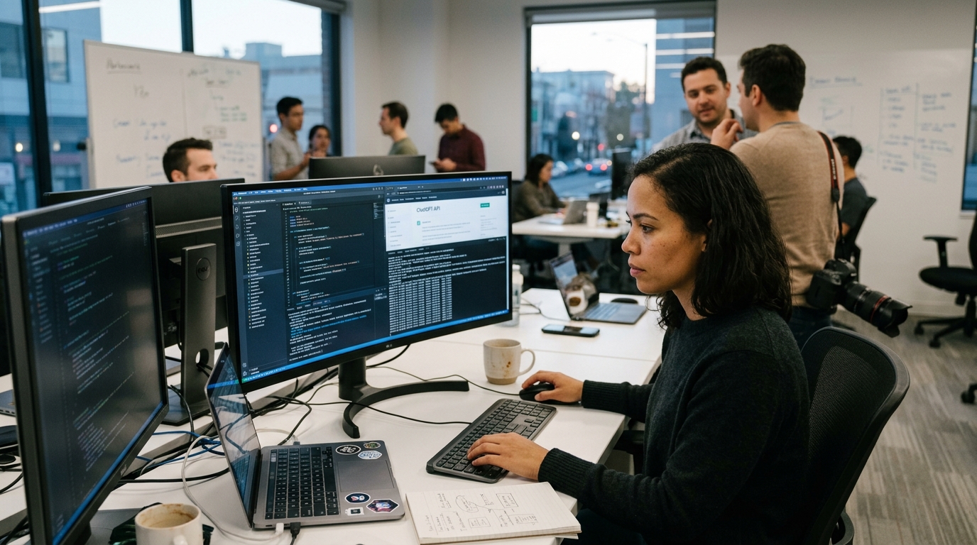 Interface of OpenAI ChatGPT Work managing calendar and email tasks autonomously.