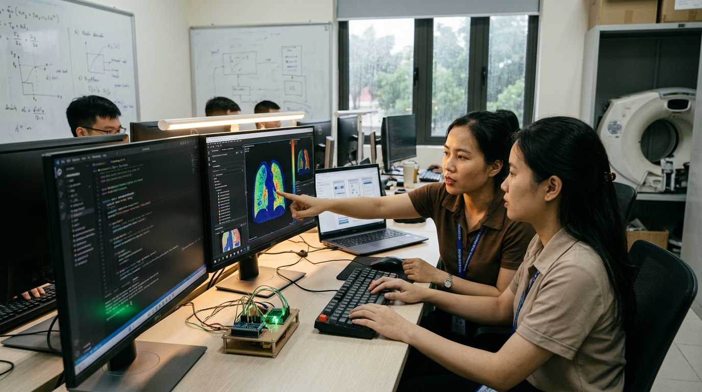 Advanced AI-powered spectral CT scanner at Hue University Hospital.