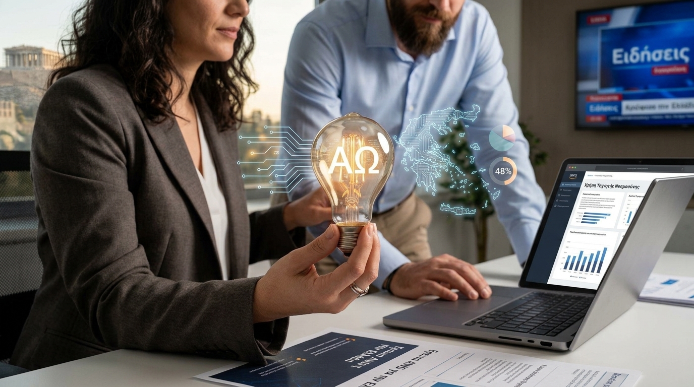 Γράφημα της AWS για την υιοθέτηση της Τεχνητής Νοημοσύνης από ελληνικές επιχειρήσεις.