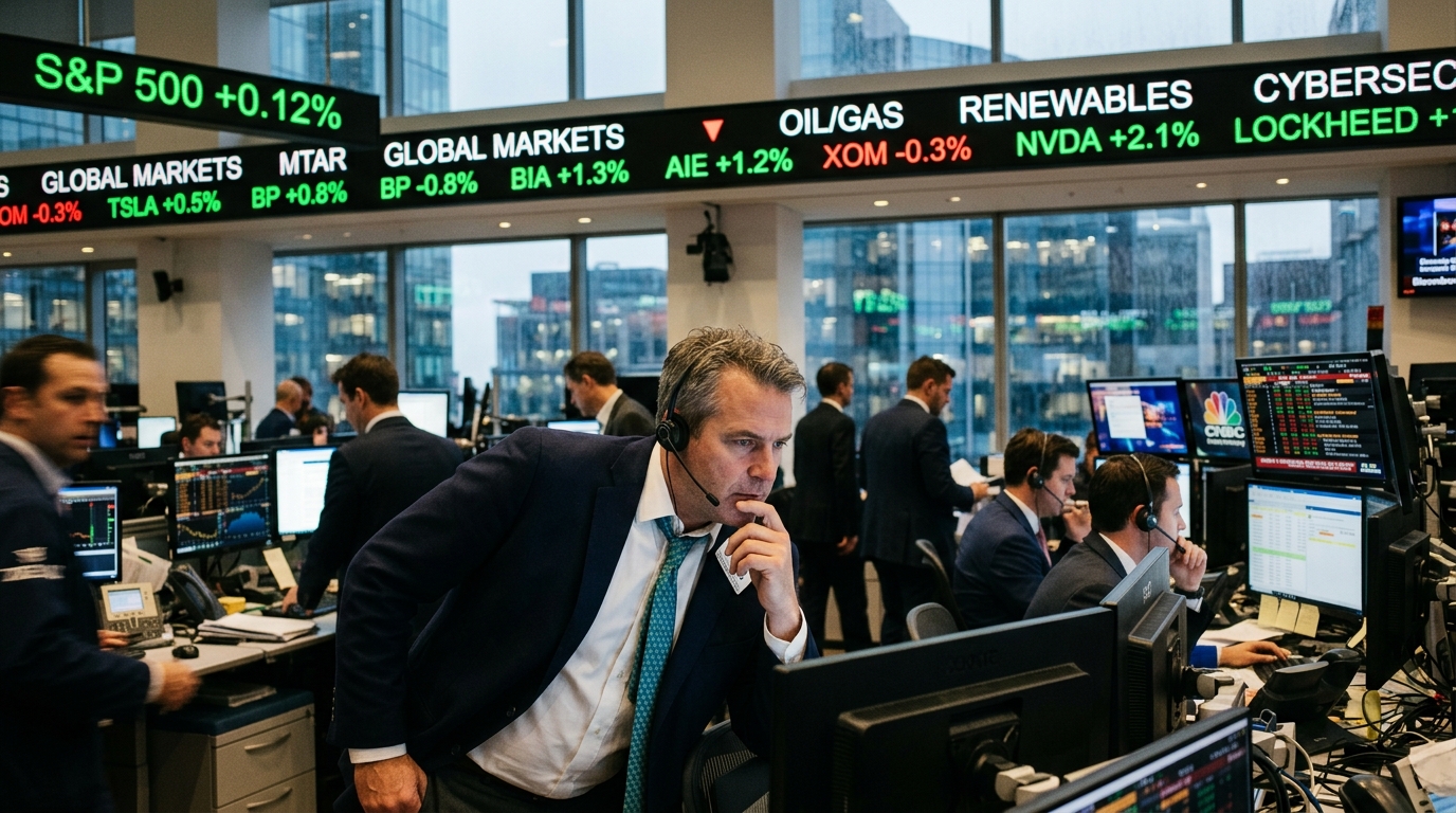 Digital representation of AI and energy infrastructure driving global economic investment and national security.
