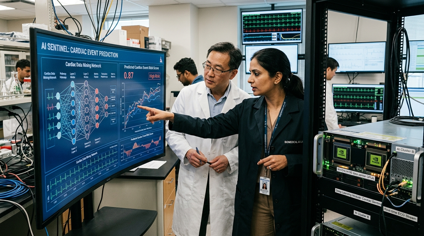 Digital data analysis using Artificial Intelligence to predict cardiac arrest risk.