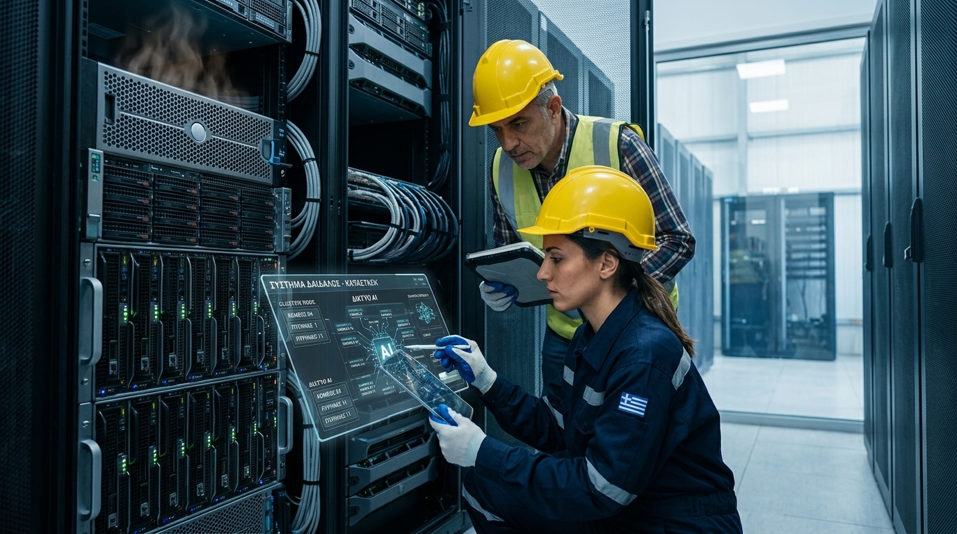 The Daedalus supercomputer in Lavrio, Greece, powering AI research and development.