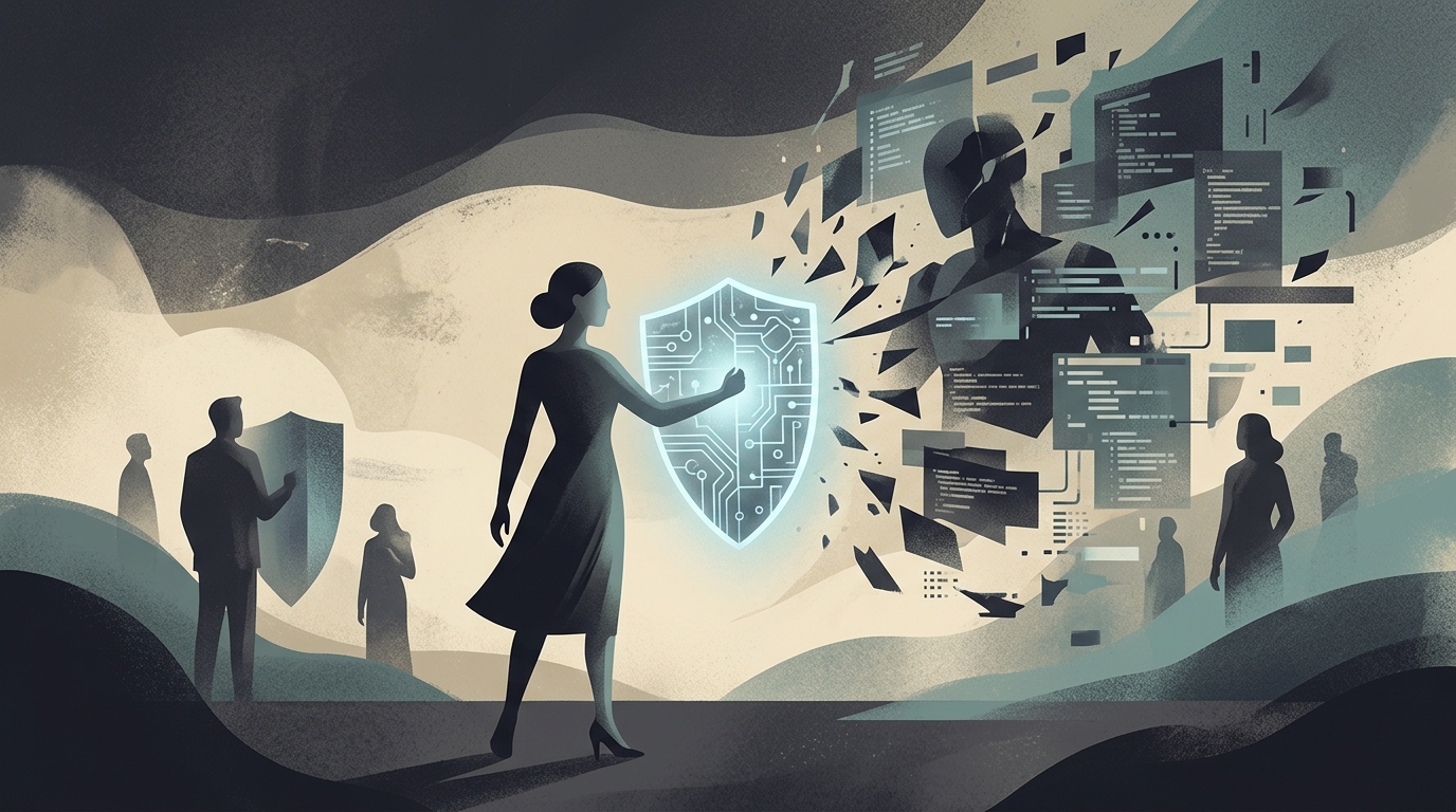 Cate Blanchett in Brussels discussing digital sovereignty and protection against AI exploitation.