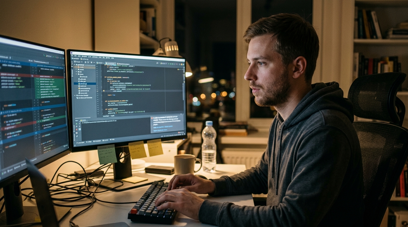 Developer checking malicious JetBrains Marketplace plugins for AI API security.