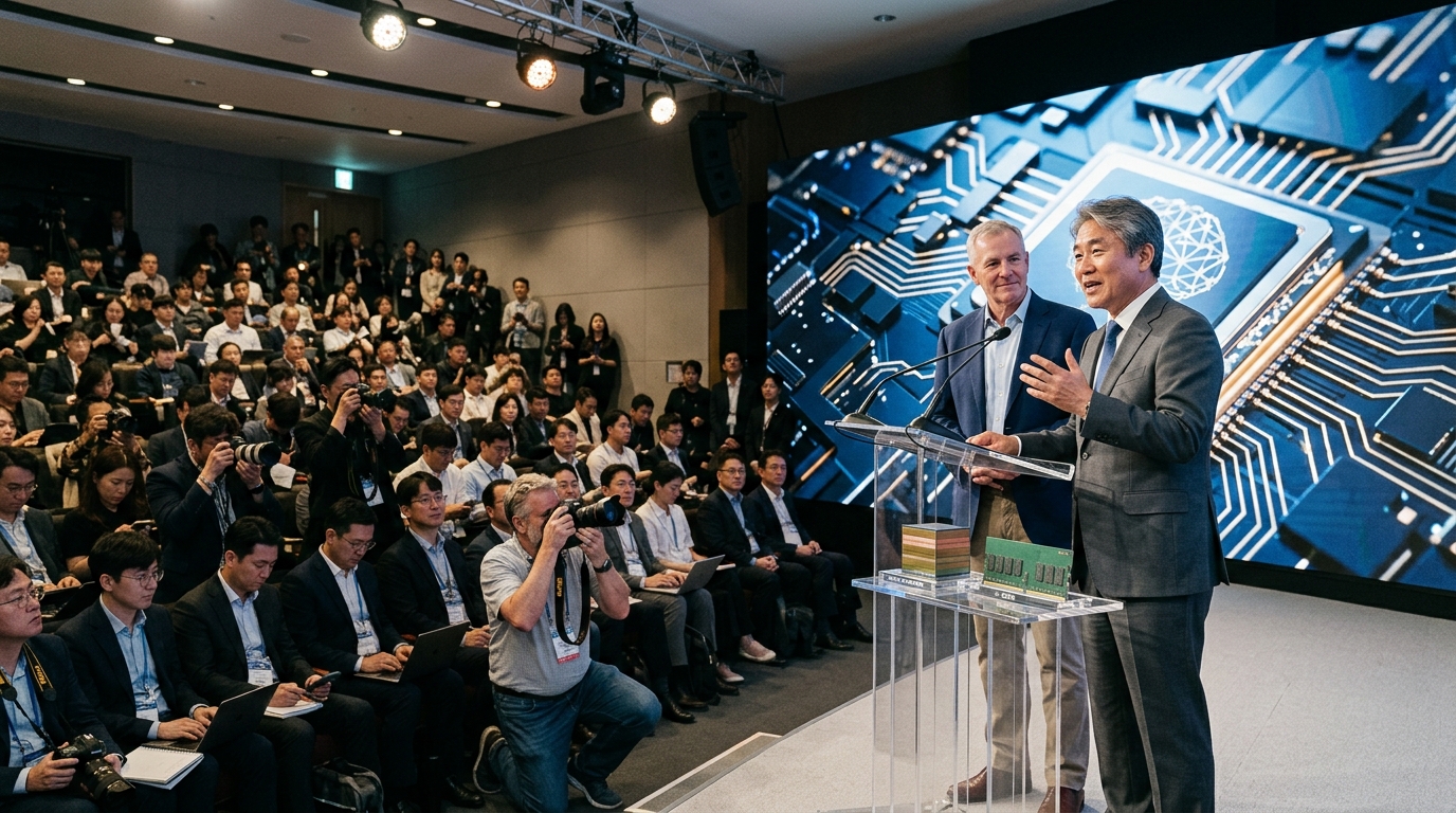 HBM memory chips from SK Hynix and Micron for artificial intelligence applications.