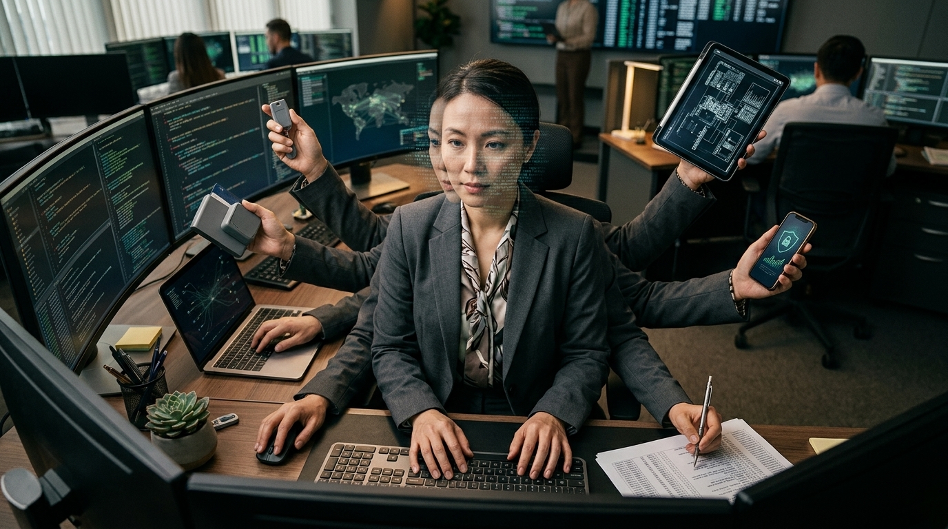 Digital representation of the GLM 5.3 AI model by Z.ai focusing on cybersecurity and data protection.