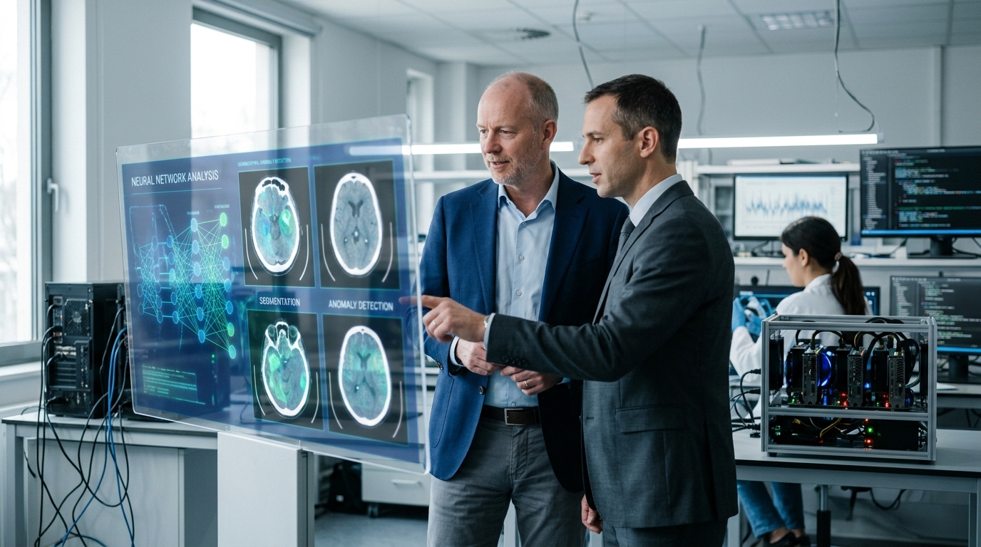 Medical imaging analysis using Aidoc artificial intelligence platform in a hospital setting.