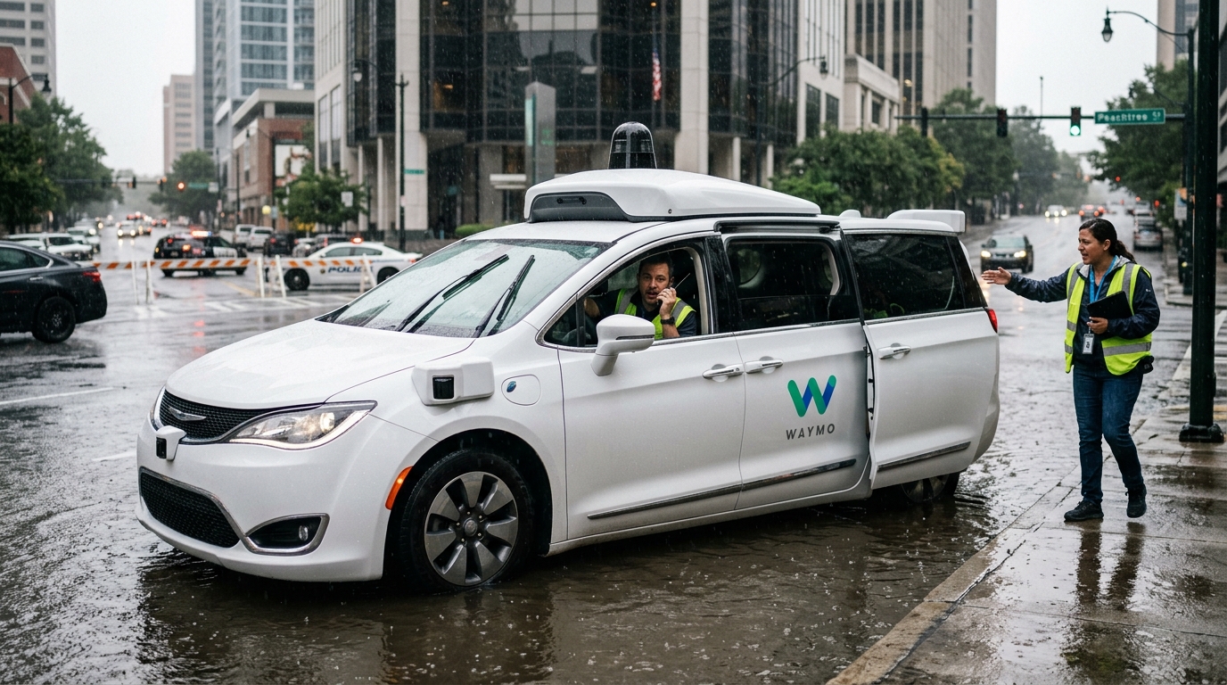 Η Waymo Αναστέλλει τη Λειτουργία της στην Ατλάντα: Τα Ρομποταξί «Πνίγονται» στις Πλημμύρες