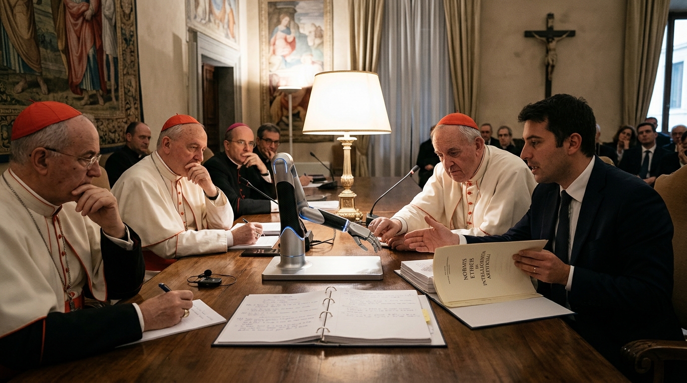 Pope Francis and AI ethics guidelines at the Vatican.