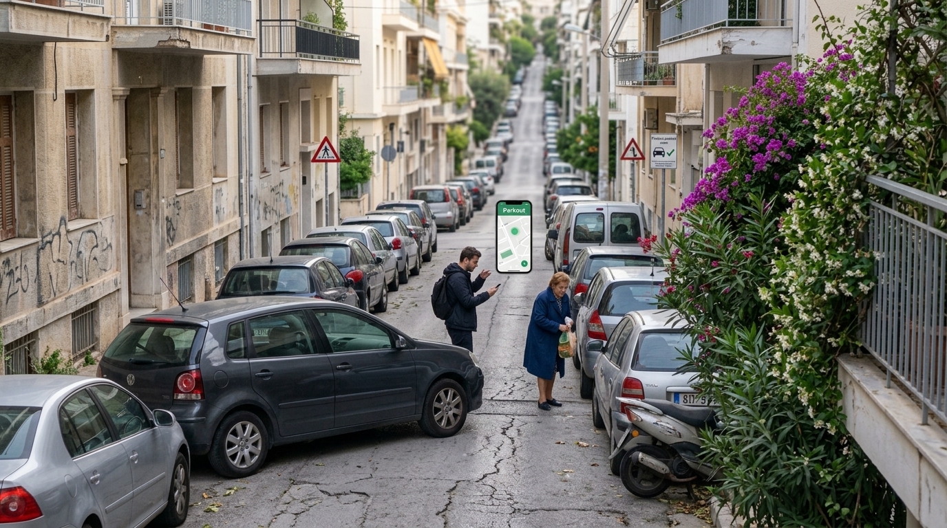 The Parkout app for smart parking in the Municipality of Athens.
