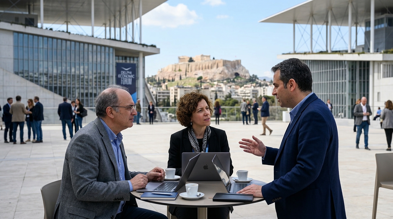 Panel discussion on deepfakes and artificial intelligence at the Delphi Forum.